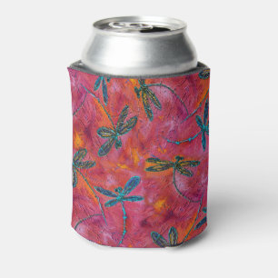 Dragonfly Dance Hot Fuchsia Can Cooler