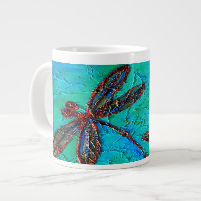 Dragonfly Dance Large Coffee Mug (Front Left)