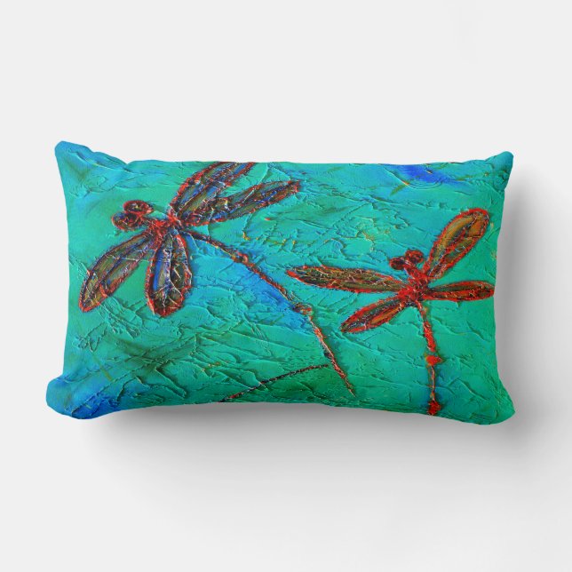 Dragonfly Dance Lumbar Cushion (Front)