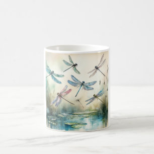 Dragonfly Dance REF201 - Watercolor Coffee Mug