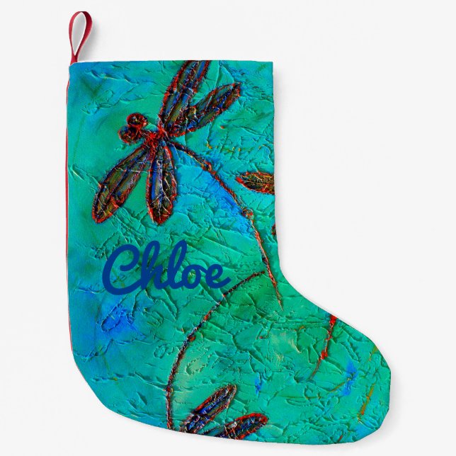 Dragonfly Dance Small Christmas Stocking (Front)