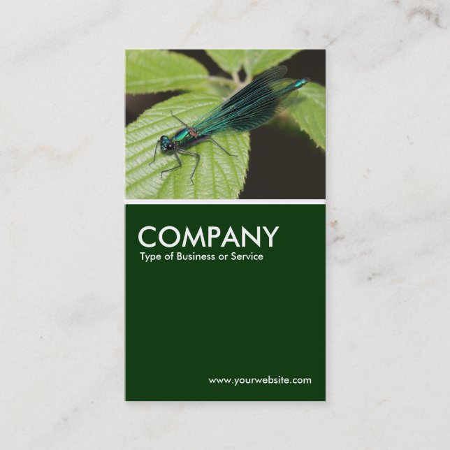Dragonfly - Dark Green Business Card (Front)