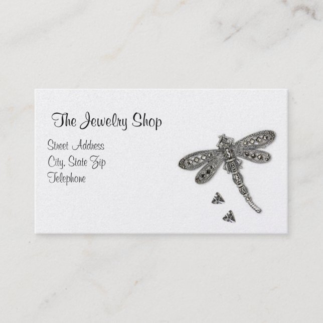 Dragonfly Decorated Business Card (Front)