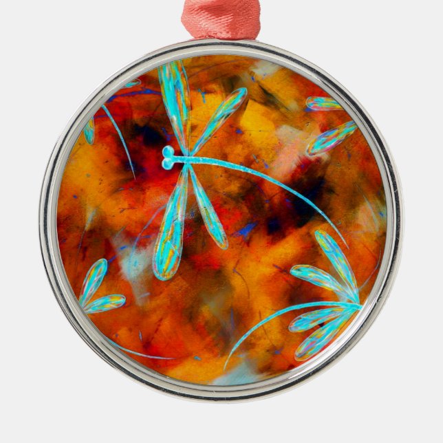 Dragonfly Desert Flit Metal Tree Decoration (Front)