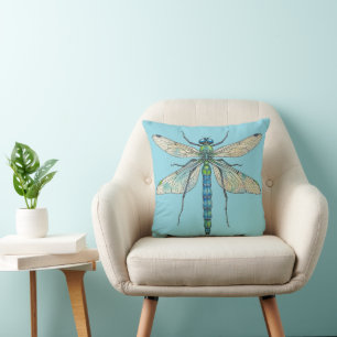 Dragonfly design insect art entomology I love bugs Cushion