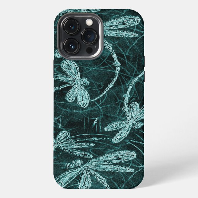 Dragonfly Disco Midnight Blue iPhone Case (Back)