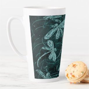 Dragonfly Disco Midnight Blue Latte Mug
