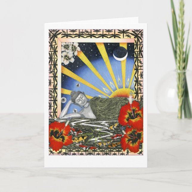 DRAGONFLY DREAM VI (Sunset Koan At The Fishpond) Card (Front)