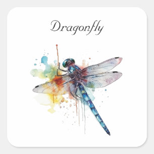 Dragonfly Dreamscape, custom Square Sticker