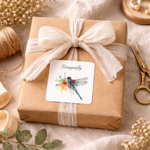 Dragonfly Dreamscape, custom Square Sticker