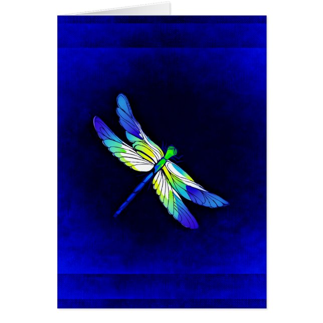 Dragonfly Electric Blue - Personalise with a name (Front)