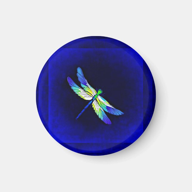 Dragonfly Electric Blue - Personalise with a name Magnet (Front)