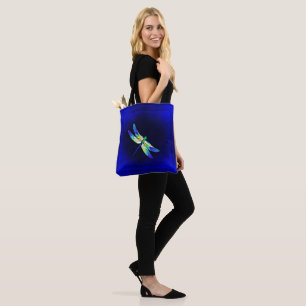 Dragonfly Electric Blue - Personalise with a name Tote Bag