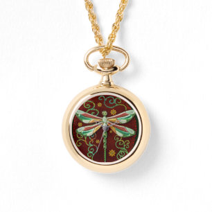 Dragonfly Elegant Jewelled 2 Folk Art Watch