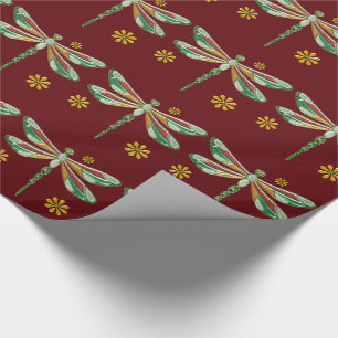 Dragonfly Elegant Jewelled 2 Folk Art Wrapping Paper