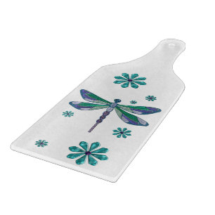 Dragonfly Elegant Jewelled Folk Art Cutting Board