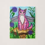 Dragonfly Fairy Cat Mushroom Fantasy Art Puzzle<br><div class="desc">Dragonfly Fairy Cat Mushroom Fantasy Art Puzzle
Carrie Hawks Fantasy Cat Art Original Products
 All Images Copyright Carrie Hawks "TigerpixieArt", 
 Tigerpixie Art Studio. All rights reserved by artist.</div>