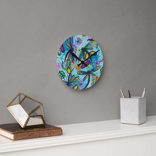 Dragonfly Fantasy  Round Clock (Office)