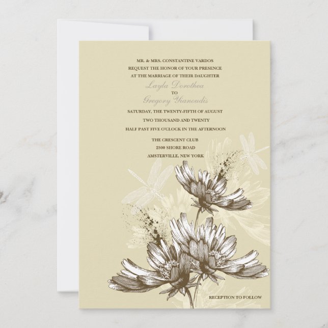 Dragonfly Fantasy Wedding Invitation (Front)