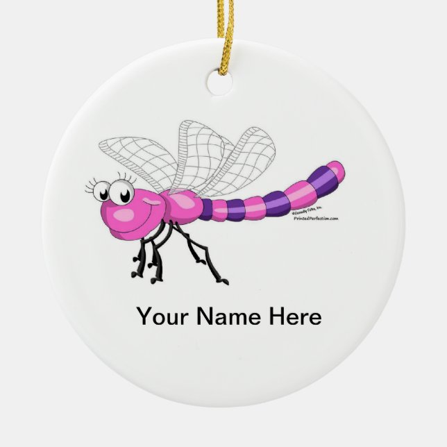 Dragonfly - Female Ceramic Tree Decoration (Front)