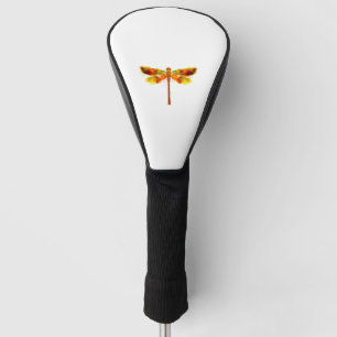 Dragonfly, firefly, watercolor, insect, orange golf head cover