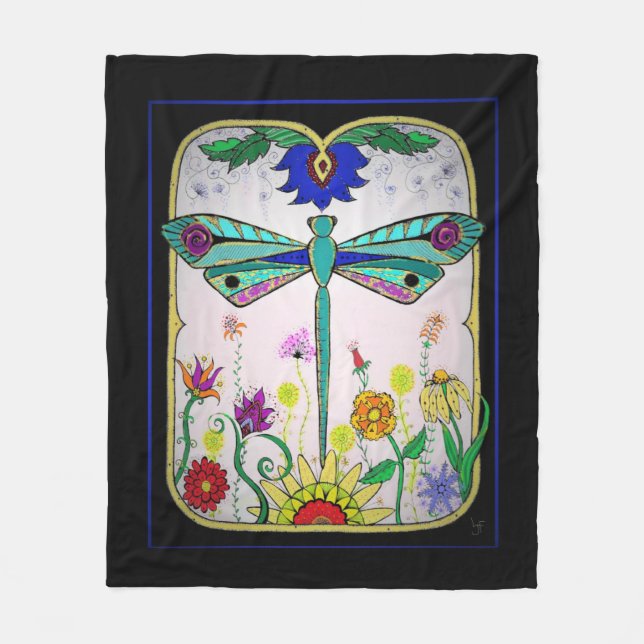 Dragonfly  fleece blanket (Front)