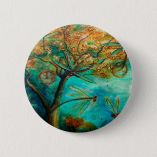 Dragonfly Flirtation 6 Cm Round Badge