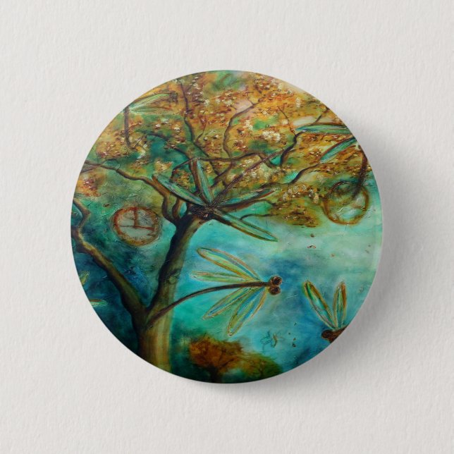 Dragonfly Flirtation 6 Cm Round Badge (Front)