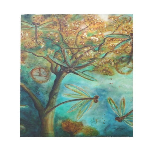 Dragonfly Flirtation Notepad (Front)
