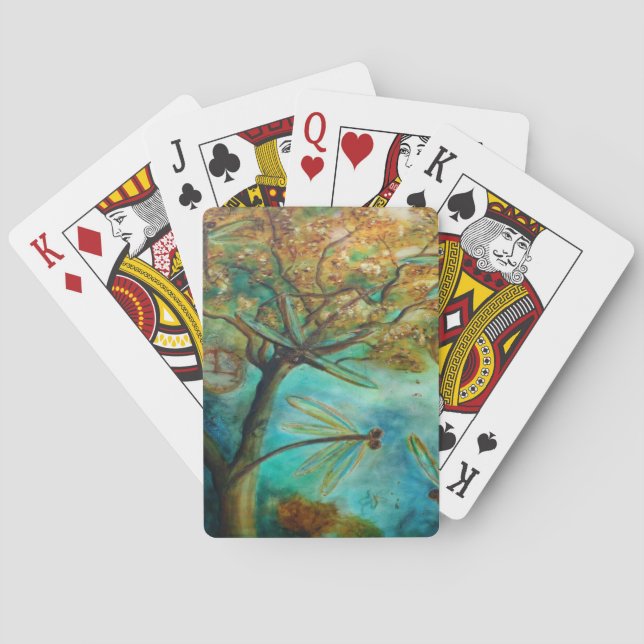 Dragonfly Flirtation Playing Cards (Back)