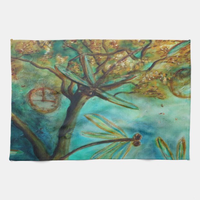 Dragonfly Flirtation Tea Towel (Horizontal)