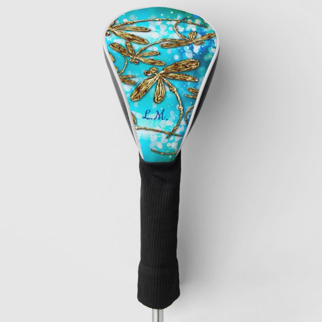 Dragonfly Flit Bubbles Golf Head Cover (Front)
