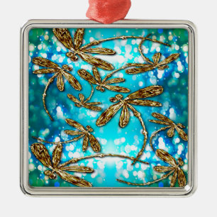 Dragonfly Flit Bubbles Metal Tree Decoration