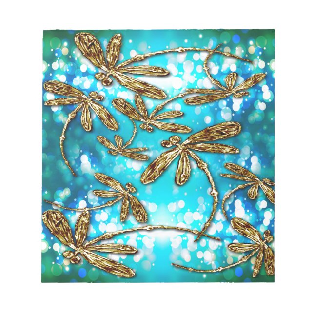 Dragonfly Flit Bubbles Notepad (Front)