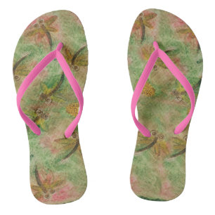 Dragonfly Flit Cotton Candy Flip Flops