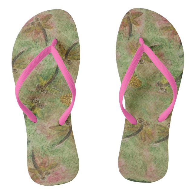 Dragonfly Flit Cotton Candy Flip Flops (Footbed)