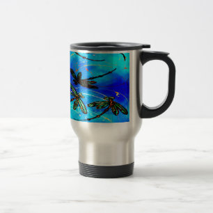 Dragonfly Flit Electric Blue Travel Mug