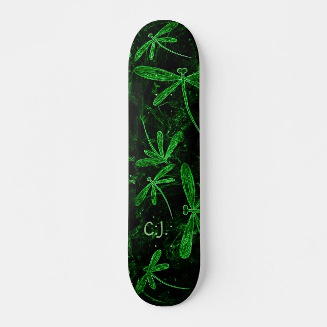 Dragonfly Flit Neon Green Skateboard Deck (Front)