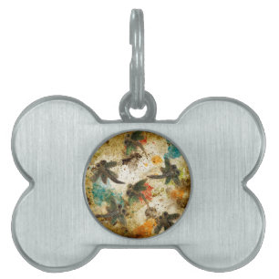 Dragonfly Flit Rustic Splash Pet ID Tag