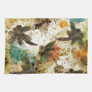 Dragonfly Flit Rustic Splash Tea Towel