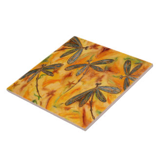 Dragonfly Flit Warm Breeze Tile