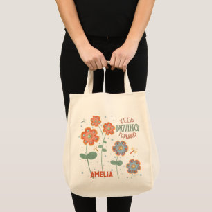 Dragonfly Floral Custom Name Fun Inspirivity Tote Bag