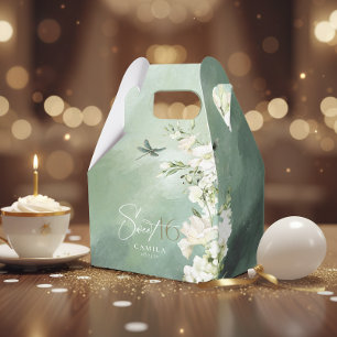 Dragonfly Floral Sweet 16 Sage Green ID1310 Favour Box