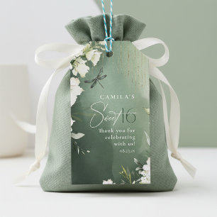 Dragonfly Floral Sweet 16 Thank You ID1310 Gift Tags