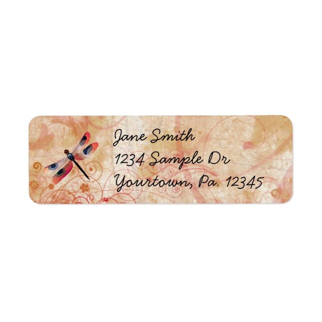 Dragonfly Flourish Address Label (Front)