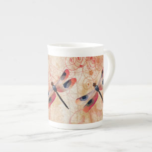 Dragonfly Flourish Bone China Mug