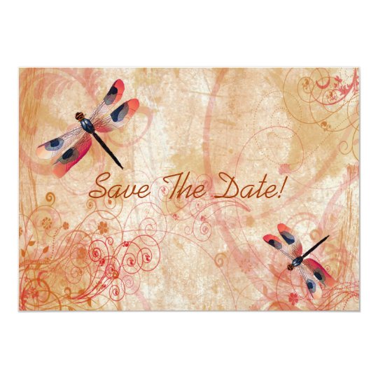 Dragonfly Flourish Save The Date Card