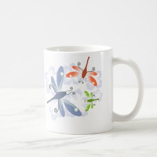 dragonfly flower coffee mug