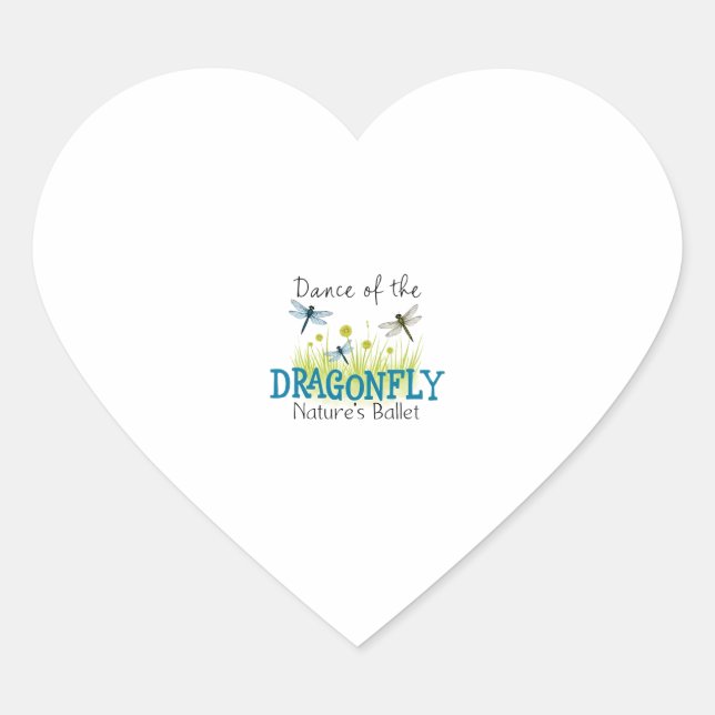Dragonfly Flying Insect Lover Entomology Dragonfli Heart Sticker (Front)