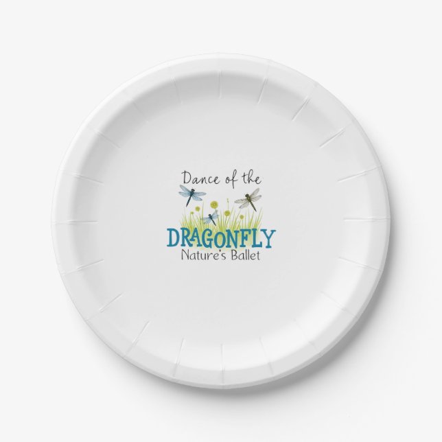 Dragonfly Flying Insect Lover Entomology Dragonfli Paper Plate (Front)